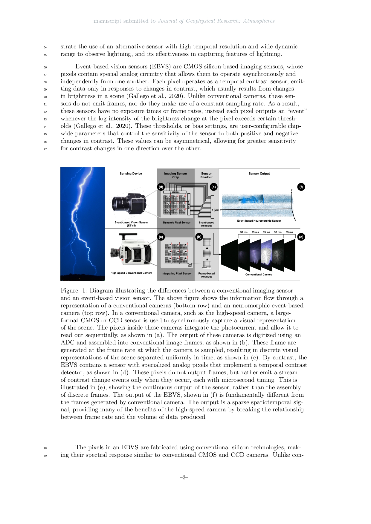Observations of Naturally Occurring Lightning with Event-Based Vision Sensors Observations of Naturally Occurring Lightning with Event-Based<br />
Vision Sensors