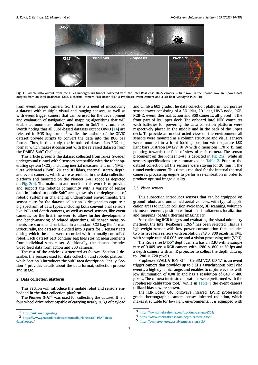 Dataset collection from a SubT environment Dataset collection from a SubT environment
